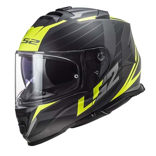 Ls2 Kask Storm 2 Nerve Mat Siyah-Neon Sarı