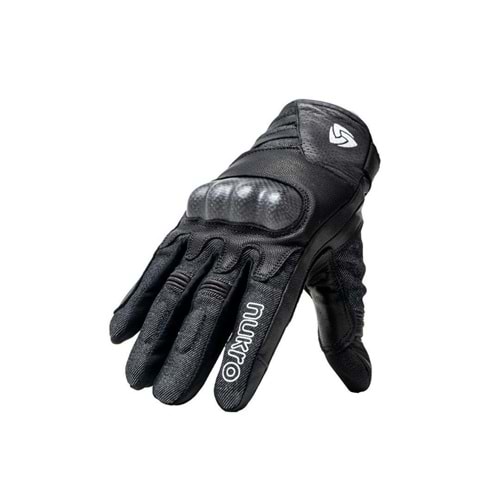 Nukrotech Milan Motosiklet Eldiveni Deri - SİYAH - M