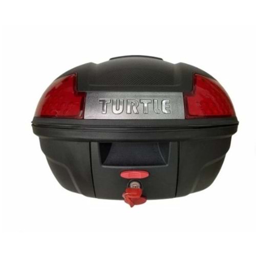 TOPCASE ÇANTA TURTLE 37 LİTRE SİYAH KIRMIZI CAMLI