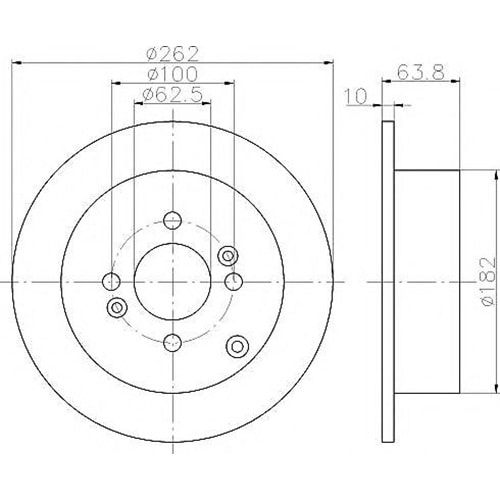 Fren Diski Hyundai Era, Getz, İ20, Kia Rio Arka - 262 MM -