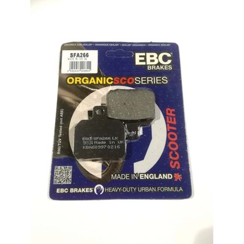 266 EBC ORGANİK BALATA DUCATİ MONSTER 696 ARKA 09-14, YP125 X-MAX ARKA 06-16 (SFA266)