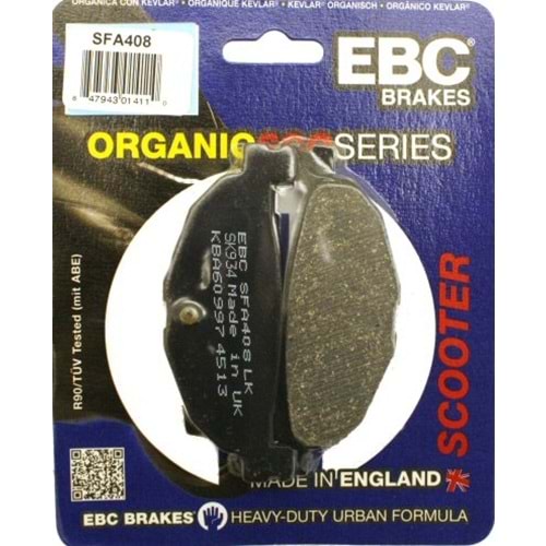 408 EBC ORGANİK DİSK BALATA YAMAHA YP400 S MAJESTY, CP250 (SFA408)