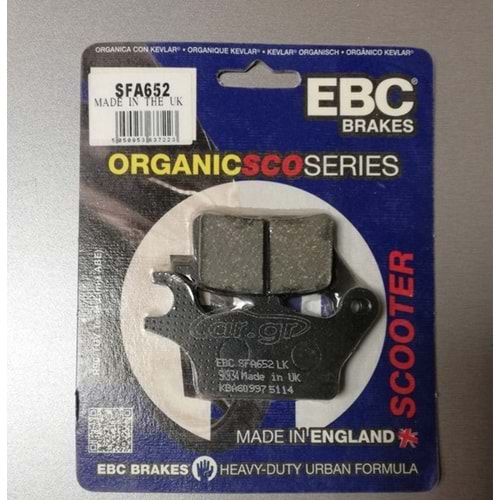 652 EBC ORGANİK BALATA ÖN SOL UYUMLU YAMAHA TRICITY 125 14-18 (SFA652)