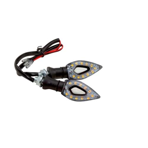 SİNYAL LED DELİKLİ SİYAH (SARI IŞIK) 2 ADET