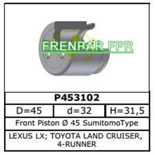 Fren Kaliper Pistonu Ön Toyota, Mitsubishi, Mercedes