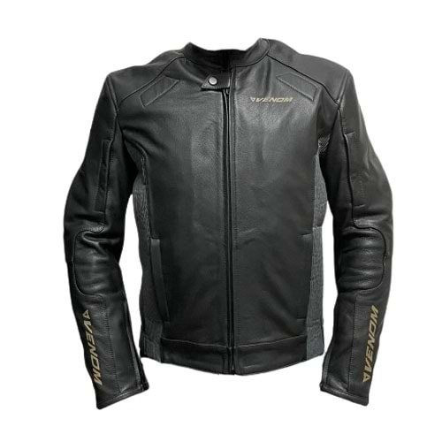 VENOM D2 RACİNG DERİ MEVSİMLİK SİYAH MONT (M)