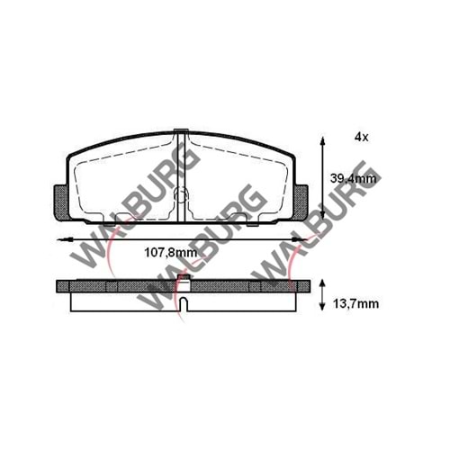 Disk Balata Mazda 323 VI, Mazda 6 (Tel Delikli) Arka -