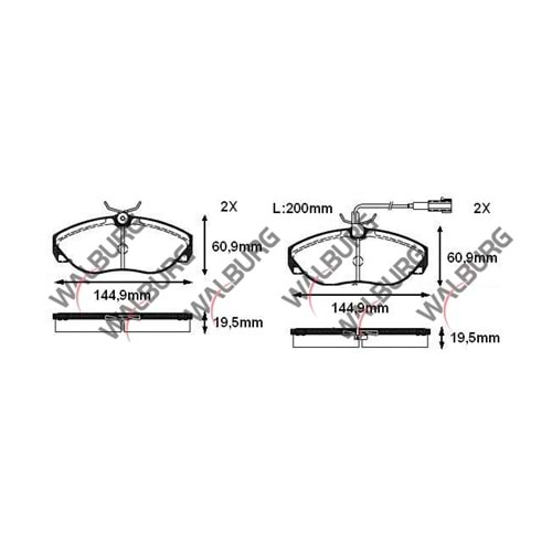 Disk Balata Fiat Ducato-Peugeot Boxer-Citroen Jumper 94-02 Ön -