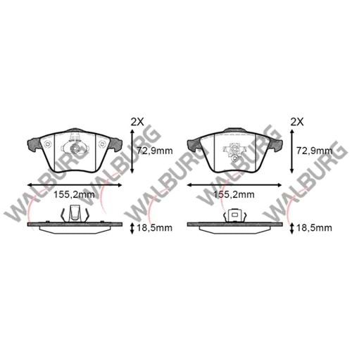 Disk Balata Volvo S40, V40, SAAB 9-3 Ön -