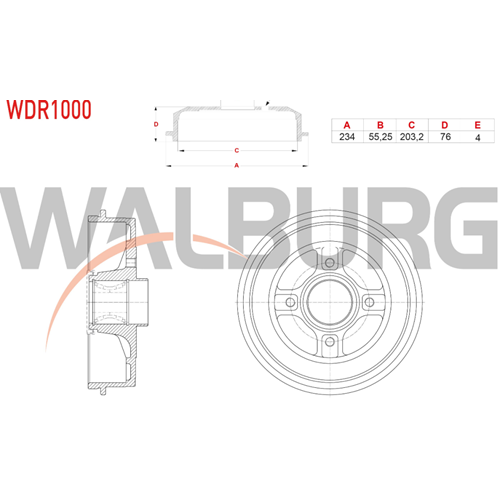 Fren KampAnası Renault Symbol III, Clio IV RULMANLI Arka- WALBURG