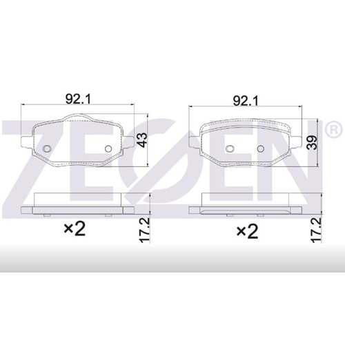 Disk Balata Peugeot 208, 2008 Arka -