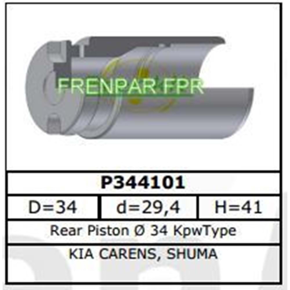 Fren Kaliper Pistonu Arka Kia, Jeep, Alfa Romeo, Bmw, Saab