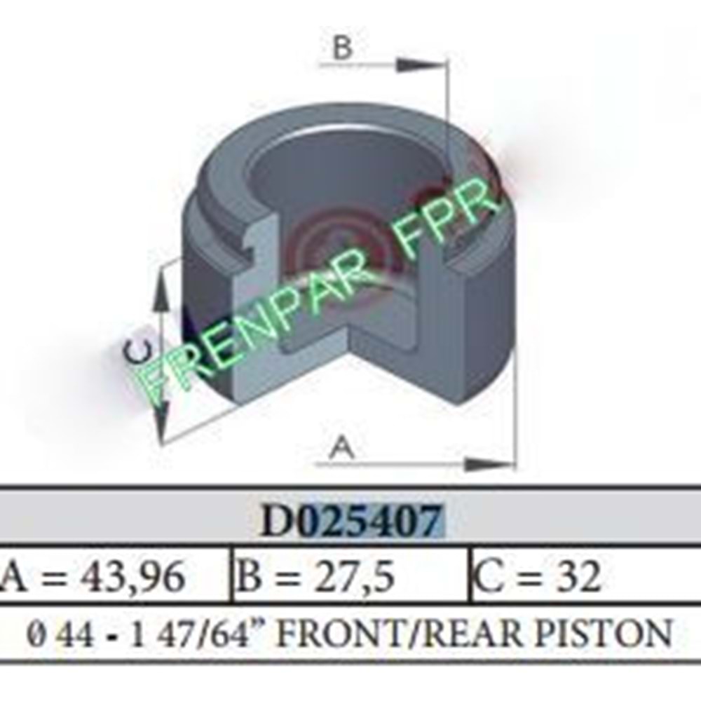 Fren Kaliper Pistonu Ön Jaguar, Mercedes, Nissan, Vw