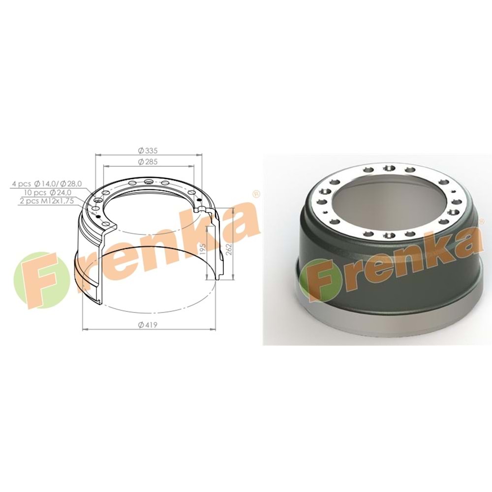 KAMPANA DAF 2805-3300-3600 CERLİ ARKA - FRENKA