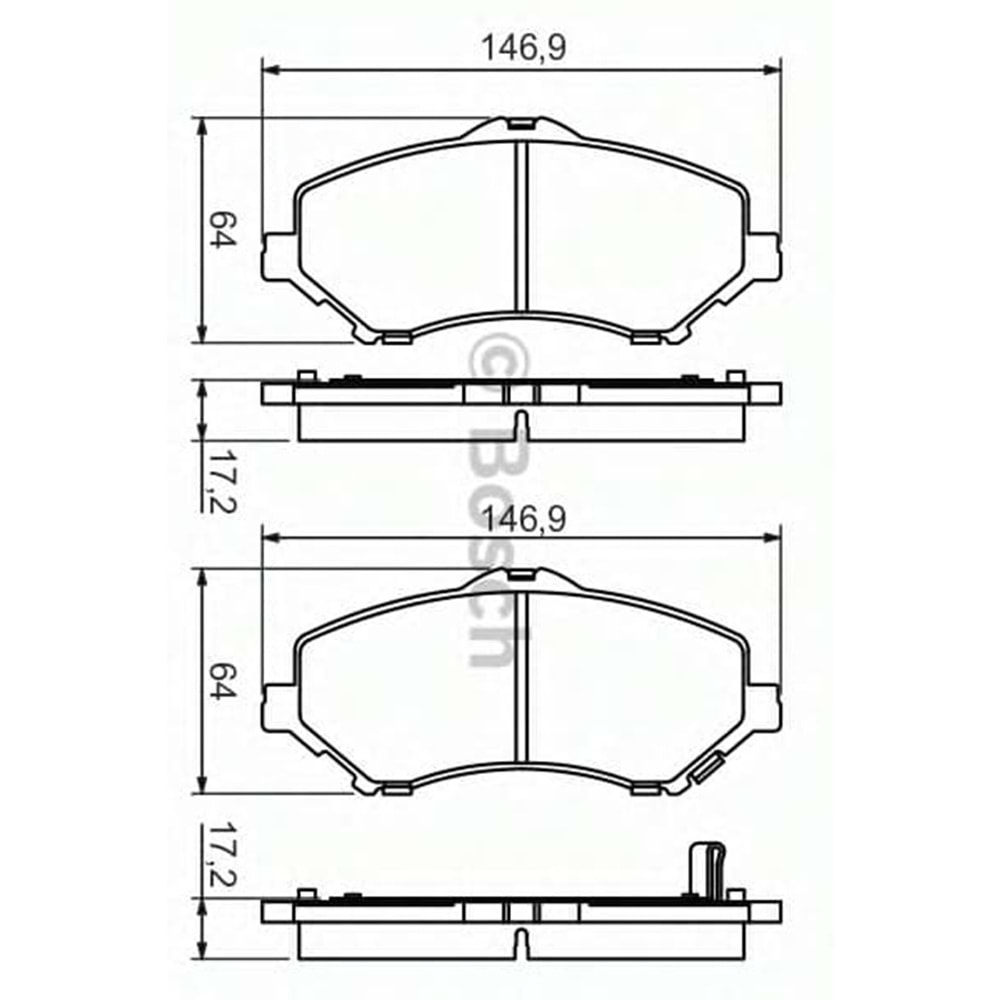 Disk Balata Cherokee, Wrangler II, Nitro, Voyager, Fiat Freemont Ön - Bosch