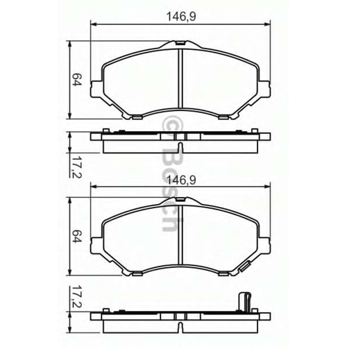 Disk Balata Cherokee, Wrangler II, Nitro, Voyager, Fiat Freemont Ön - Bosch