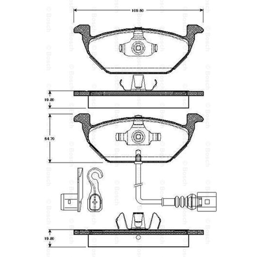 Disk Balata Vw Polo, Seat, Audi Ön - Bosch - Fişli