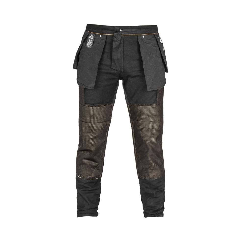 Black Iron Flexi V4 Korumalı Motosiklet Kot Pantolonu Erkek Siyah - 31-32