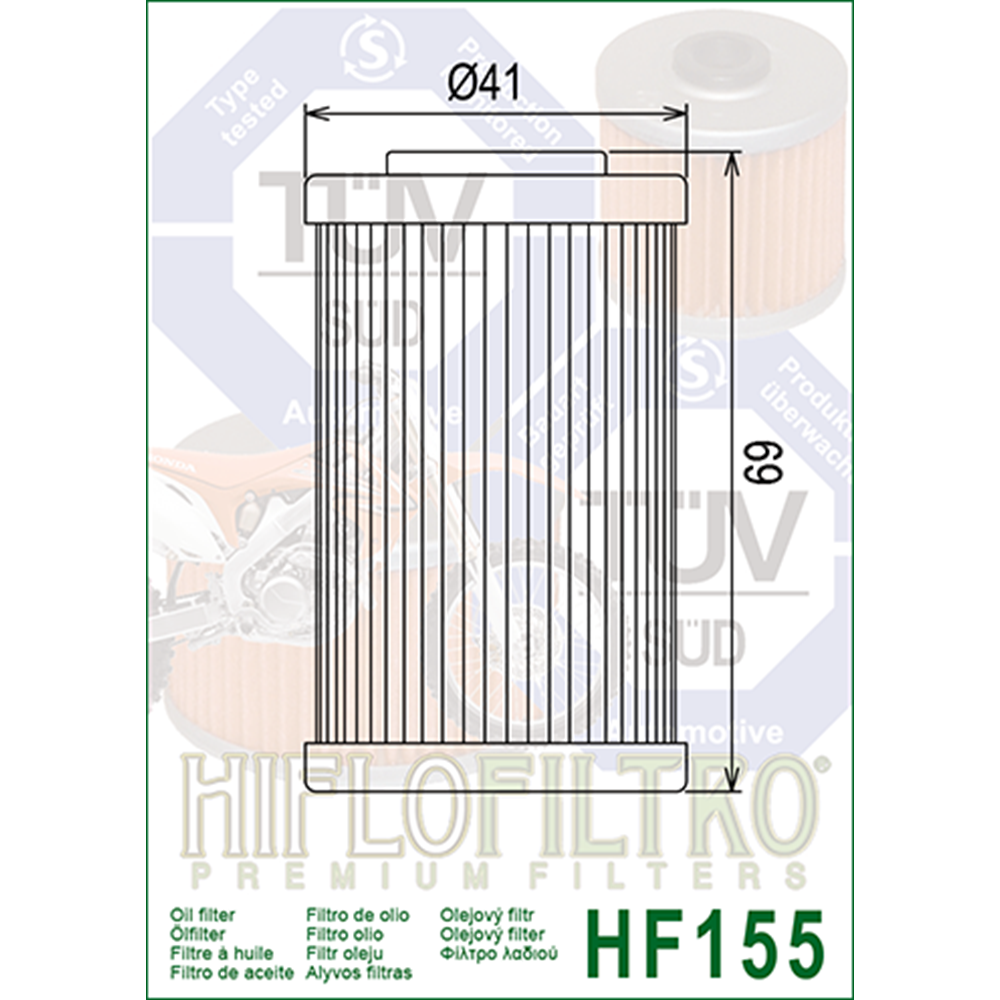 155 YAĞ FİLTRESİ BAJAJ PULSAR NS 200, KTM EXC 250 RACING 04-06 HIFLO HF155