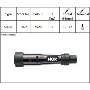 MOTOSİKLET BUJİ BAŞLIĞI NGK SD05F - HONDA XL600, VT750, XRV750, NTV650